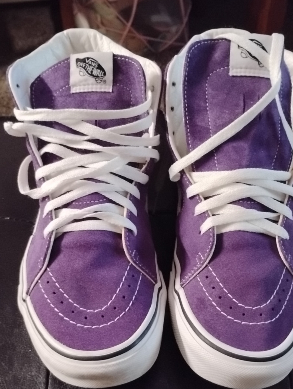 Vans Purple High-Top Sneakers with White Laces